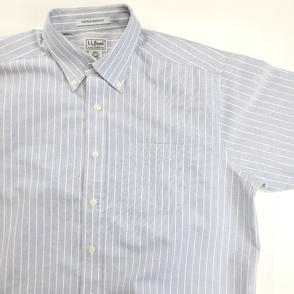 L.L. Bean Men's Button Down Casual Polo Shirt Wrinkle Resistant 16 1/2 TALL - Picture 5 of 12